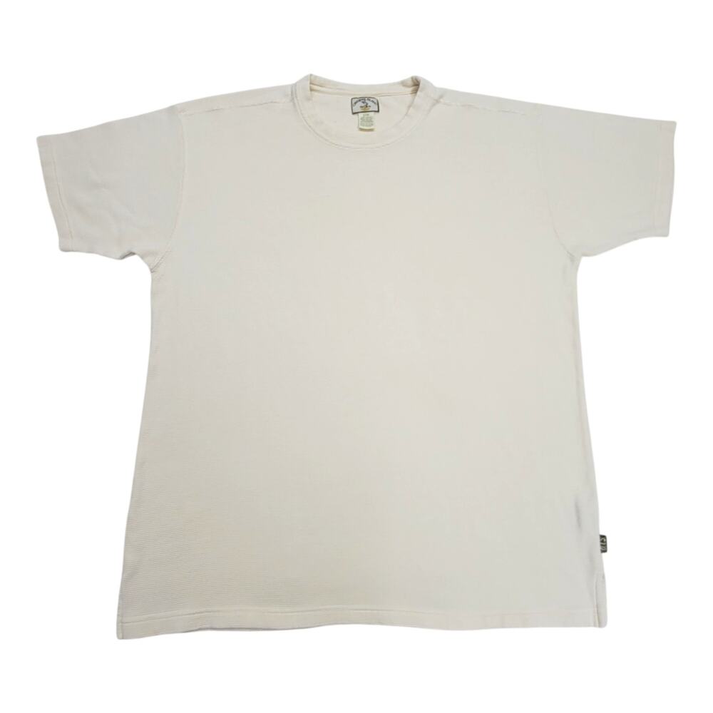 Original Island Sport Shirt Mens Large Beige Silk Blend Ribbed Crewneck Tee